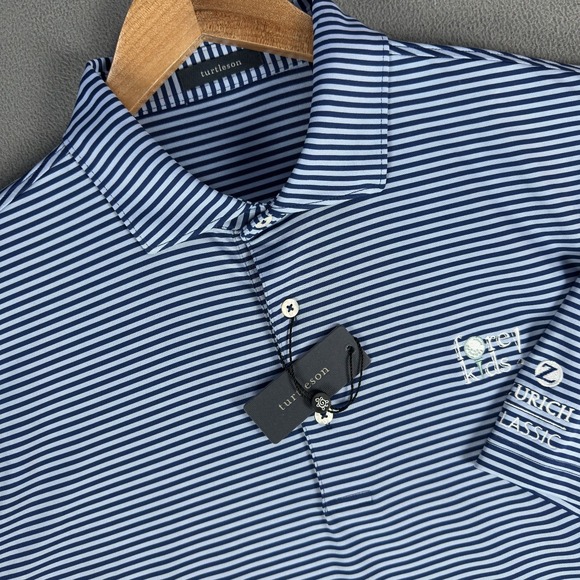 turtleson Other - Turtleson Polo Shirt Mens Large Blue Zurich Classic TPC Performance Golf New